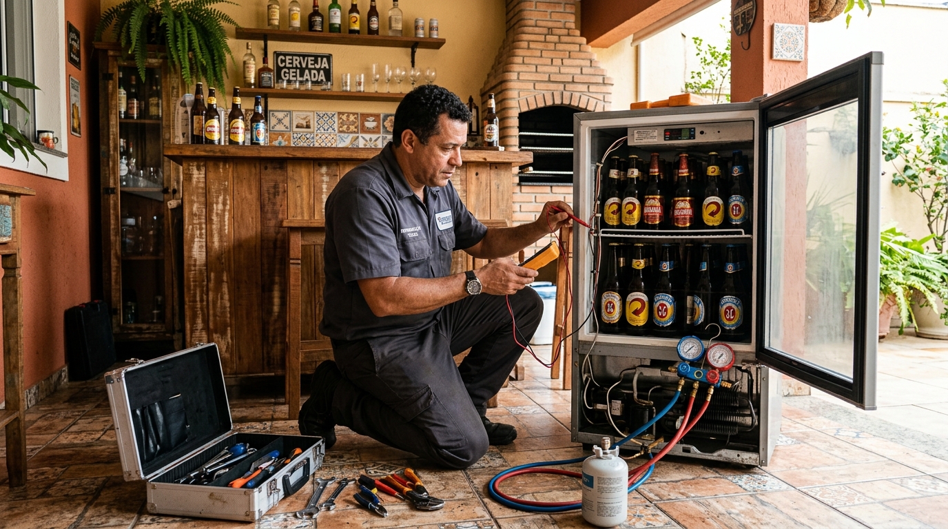 Aplicação de gás refrigerante em cervejeira atendida em Passo Fundo‑RS